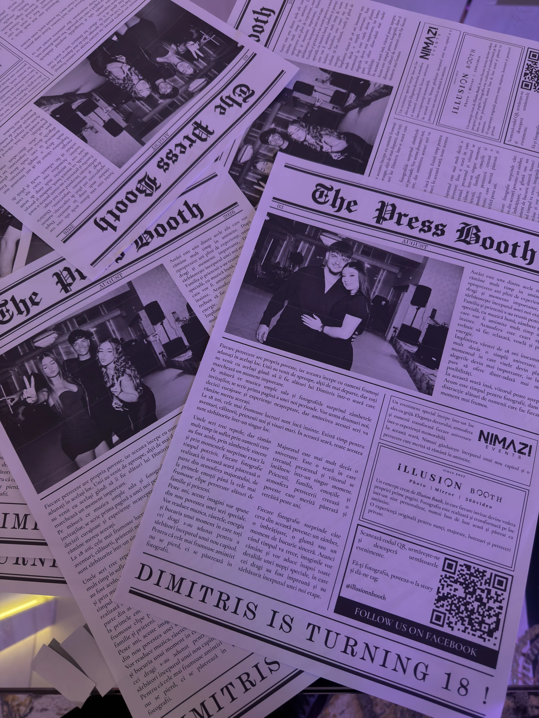 The Press Booth IllusionBooth - experiență premium cu ziar
